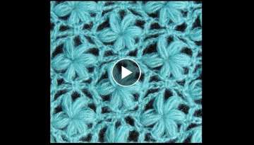 Crochet : Punto Flor Puff Rectangular