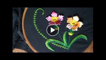Hand embroidery designs. Hand embroidery stitches tutorial. woven picot variation.