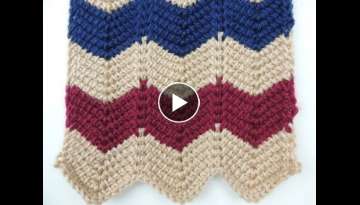 Crochet Tunecino: Punto en Zig Zag Crochet Tunecino: Punto en Zig Zag