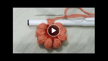Hand Embroidery:Making Simple Puff Flower With Pencil/Amazing Trick #sewing Hack Part 21