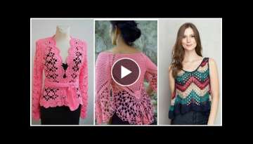 Latest stylish & Beautiful crochet knitted granny square style patchwork top blouse for ladies Latest stylish & Beautiful crochet knitted granny square style patchwork top blouse for ladies