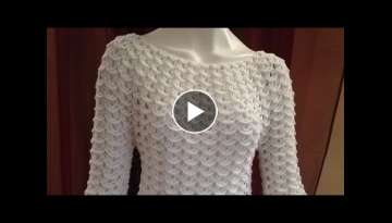 Uncinetto: maglia top down crochet punto onde 3d Uncinetto: maglia top down crochet punto onde 3d