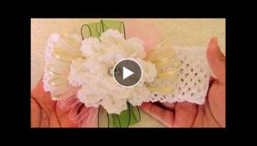 DIY flores a crochet y diademas - flowers to crochet headbands with ribbons DIY flores a crochet y diademas - flowers to crochet headbands with ribbons