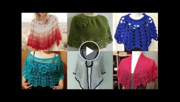Latest Stylish designer Trendy bridal Hand knitting caplet Crochet shawl/ Crochet ponchu New Patt...