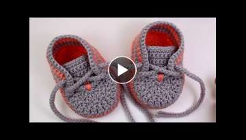 DIY crochet baby sneakers//Vasilisa