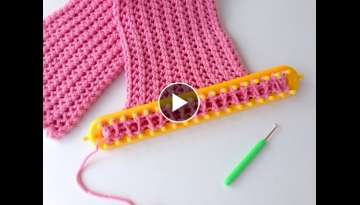 How to Loom Knit a Cowl / Scarf in a kind of Honeycomb Stitch (DIY Tutorial)