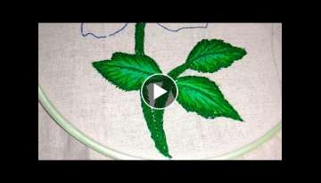Hand embroidery how to make shaded leaf with long and short stitch