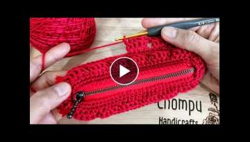 Super Easy Crochet Clutch Bag With Zipper - Step by Step Super Easy Crochet Clutch Bag With Zipper - Step by Step