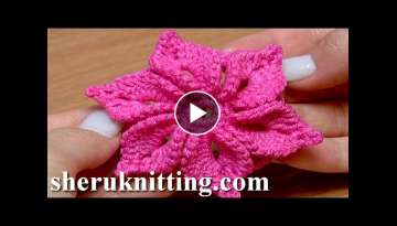 Crochet 3D Flower Tutorial 46 Fleur au crochet facile a realiser Crochet 3D Flower Tutorial 46 Fleur au crochet facile a realiser