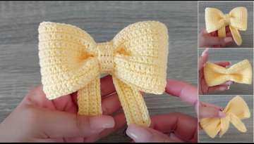 HOW TO CROCHET EASY BOW IN 10 MINUTES HOW TO CROCHET EASY BOW IN 10 MINUTES