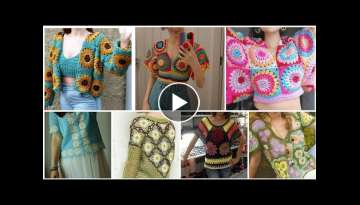 Latest designer fancy cotton granny sequare pattern Crop top blouse dress for ladies/Boho fashio... Latest designer fancy cotton granny sequare pattern Crop top blouse dress for ladies/Boho fashio...