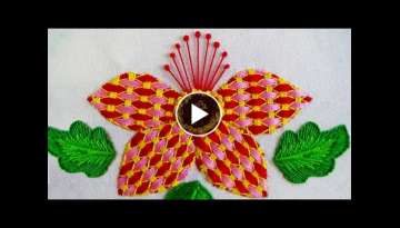 Hand Embroidery: Fantasy Flower/Checkered Stitch
