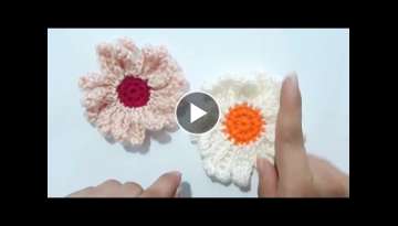 Como hacer flor facil tejida a crochet para principiantes Como hacer flor facil tejida a crochet para principiantes