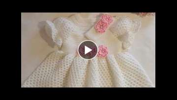 How to crochet stylish baby frock for Newborn ( 0 to 3 ) Month Baby