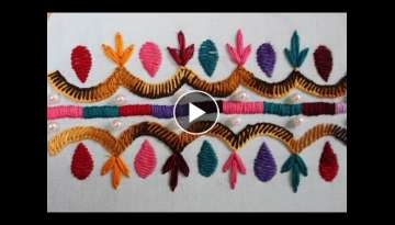 Hand Embroidery Designs | Pearl Border stitch design | Stitch and Flower-146