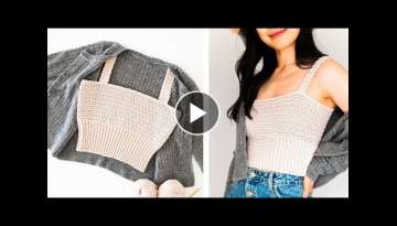 Simple Crop Top with Ribbed Hem - How to crochet a summer crop top DIY Tutorial! Simple Crop Top with Ribbed Hem - How to crochet a summer crop top DIY Tutorial!