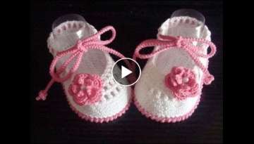 zapatitos de bebe a crochet -0 a 3 meses-Ballet slippers