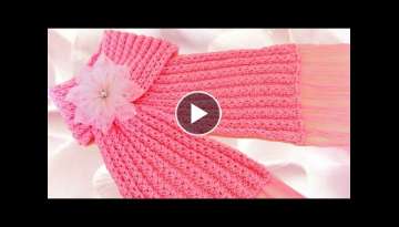 Como tejer una bufanda facil y rapido en punto primavera - How to make scarf knitting