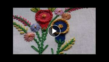 Hand embroidery designs. Hand embroidery tutorial. Embroidery ideas- Chamanthy stitch variation.