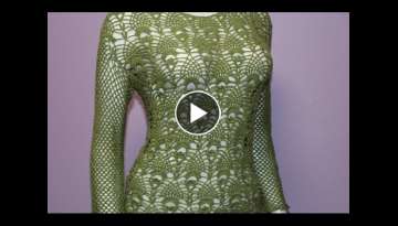 Blusa Manga Larga Crochet con Pinas 1/4 Blusa Manga Larga Crochet con Pinas 1/4