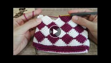 D.I.Y. Tutorial-How to Crochet Purse Bag With Zipper - Step by Step - Afghan patterns
