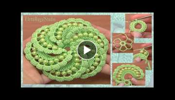 Crochet Spiral Flower With Beads