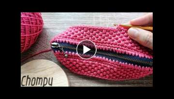 D.I.Y. Tutorial - How to Crochet Purse Bag With Zipper - Step by Step D.I.Y. Tutorial - How to Crochet Purse Bag With Zipper - Step by Step