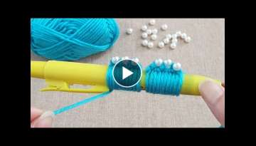 Amazing Flower Craft Ideas with Woolen - Hand Embroidery Hack - Amazing Trick - DIY Woolen Flower...