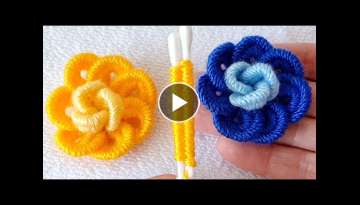 kulak çöpü ile muhteşem gül yapımı Rose flomer crochet