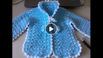 Crochet Baby Sweater with Unique Stitch  Crochet Baby Sweater with Unique Stitch