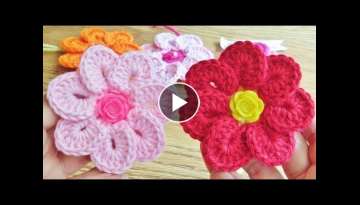 Crochet 7 Petals Flower Easy