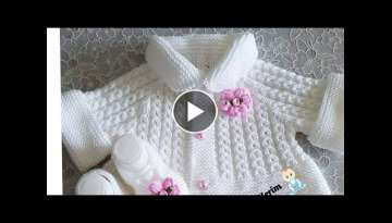 Hand knitting Woollen baby sweater design
