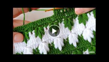 Perfect with green and white plane leaf vest fiber model crochet knitting