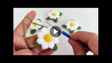 Multi-purpose flower making Crochet flower making Puff fiber flower Daisy making