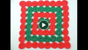 Crochet: Cojin de Navidad en Circulos Continuos