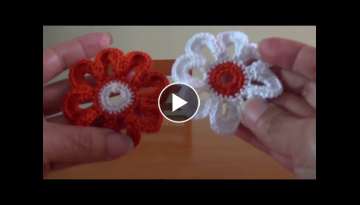 Flor 5 para saco con flores a crochet