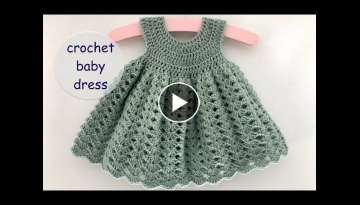 crochet baby dress madeline | app. 0 - 6 months | how to crochet a baby dress