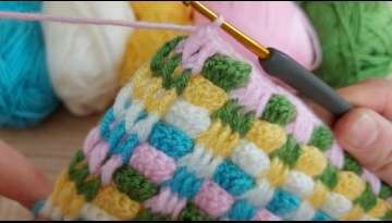 Crochet colorful 3d pattern Crochet colorful 3d pattern