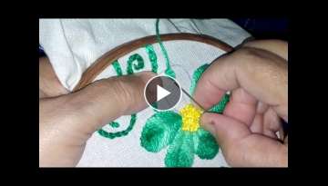 Flor em ponto mexicano para almofada - hand embroidery