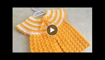 Round Robe Crochet Yellow Sugar Baby Vest/Baby Girl Vest with Model/1 for 1 year old