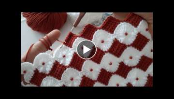 Crochet pearl knitted Blanket / booties / Fiber / vest model