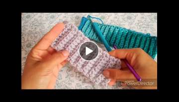 Resorte o Banda para Gorros en punto costilla a Crochet Resorte o Banda para Gorros en punto costilla a Crochet