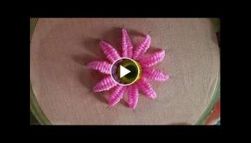 Hand Embroidery beautiful mirror flower designs and picot stitch work