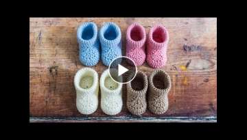 Quick Crochet Baby Booties (Beginner Friendly, Easy Tutorial)
